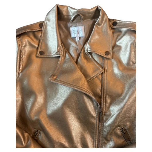 Jaclyn Smith Faux Metallic Gold Women’s Jacket - Picture 5 of 8